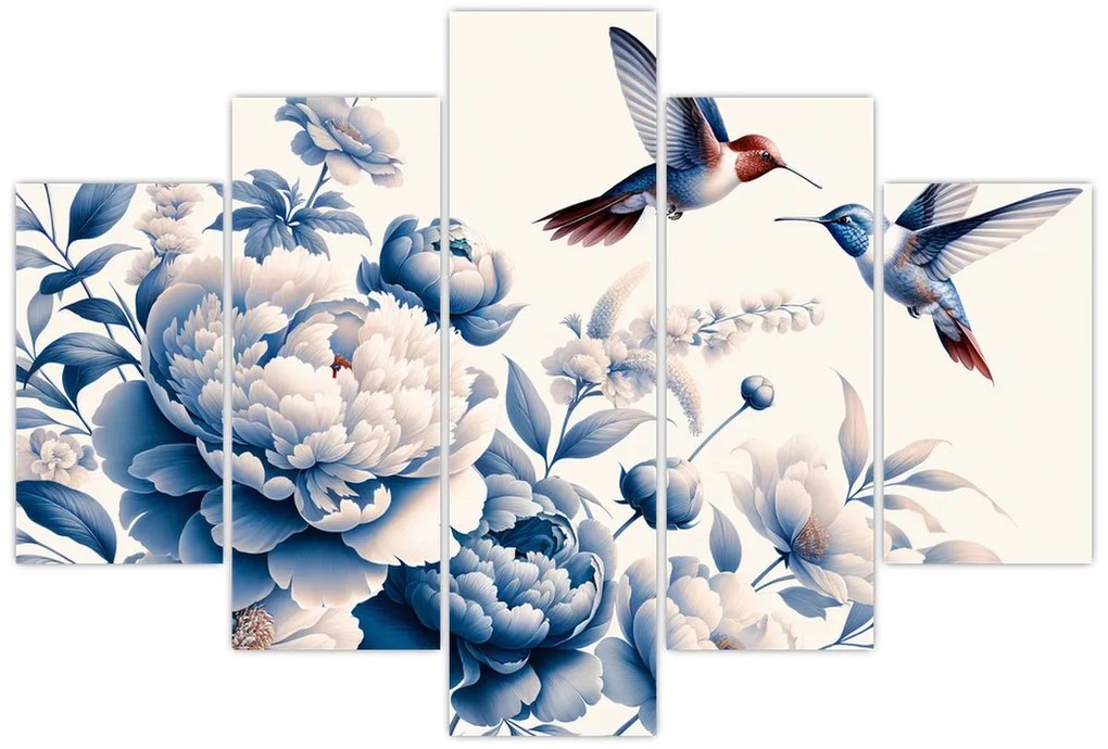 Kép - Kolibrik a virág felett (150x105 cm)