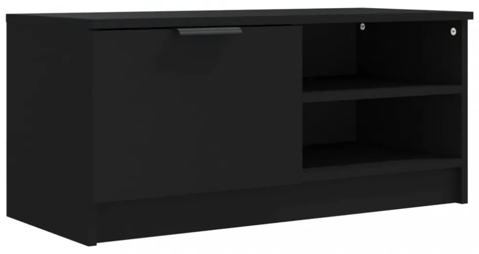 fekete szerelt fa TV-szekrény 80 x 35 x 36,5 cm