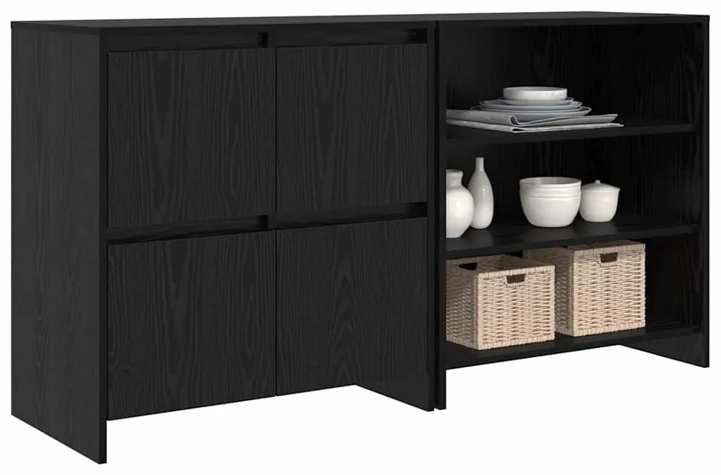 Oldalszekrények 2 pcs Musta tammi 70 x 41 x 75 cm Faanyag