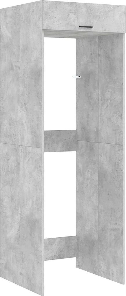 vidaXL Mosógép Szekrény tárolóval Beton 67,5 x 68 x 200 cm Faanyag