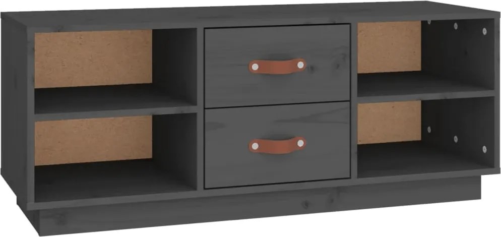 vidaXL szürke tömör fenyőfa TV-szekrény 100x34x40 cm