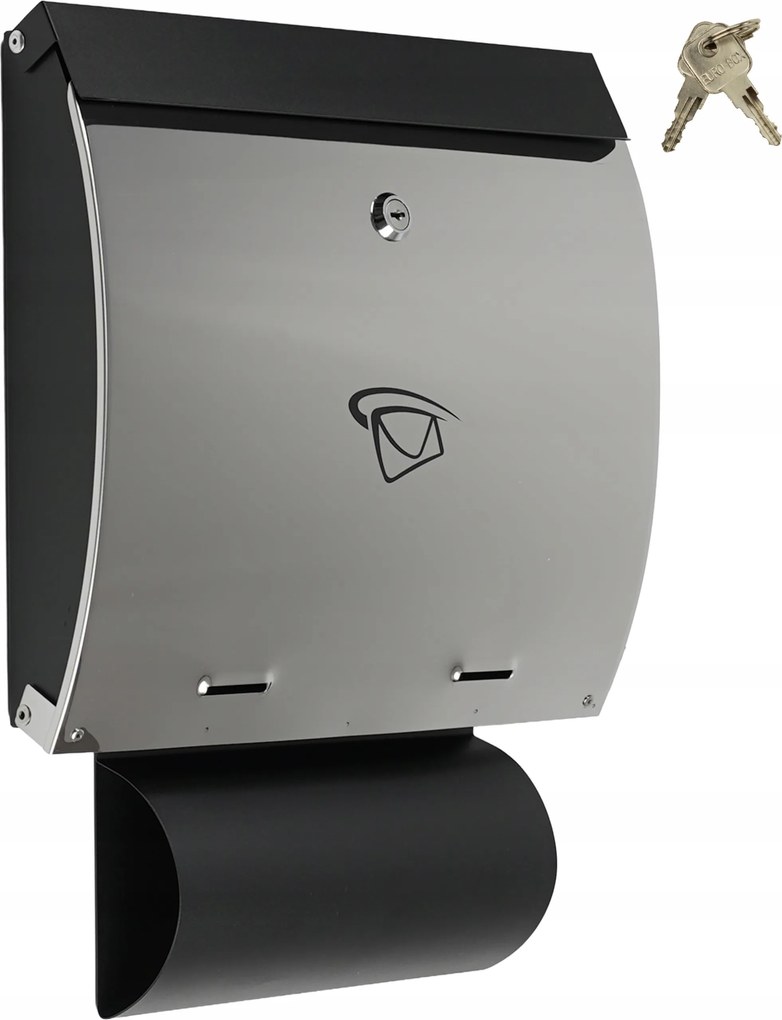 Postaláda Újságtartó 44 x 35 CM Rozsdamentes Lengyel