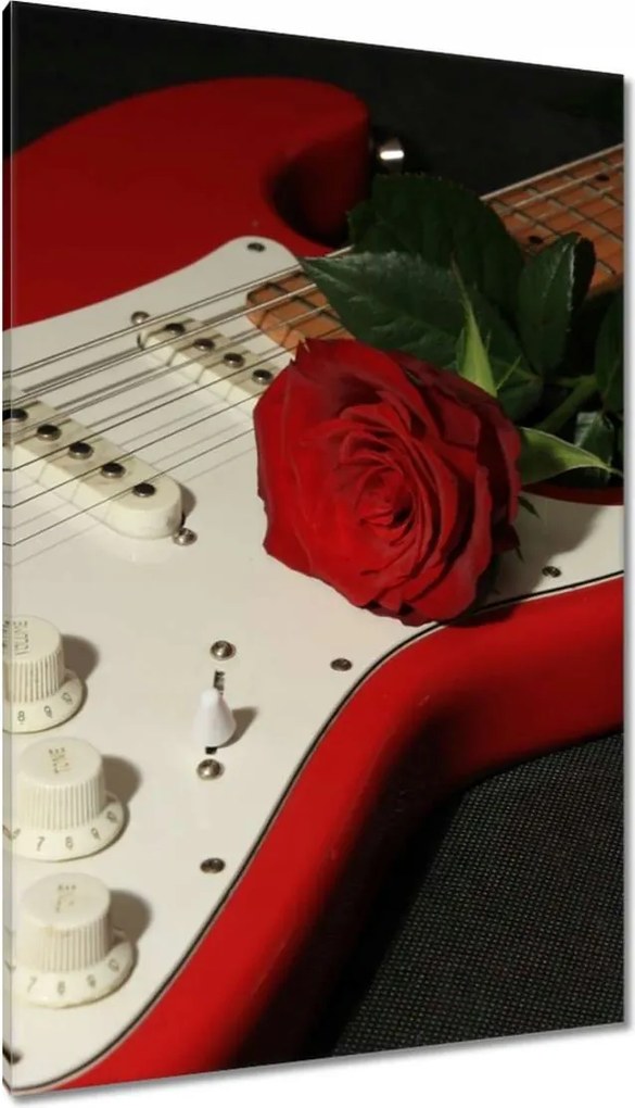 Vászonkép 80x120 Elektromos gitár rózsával