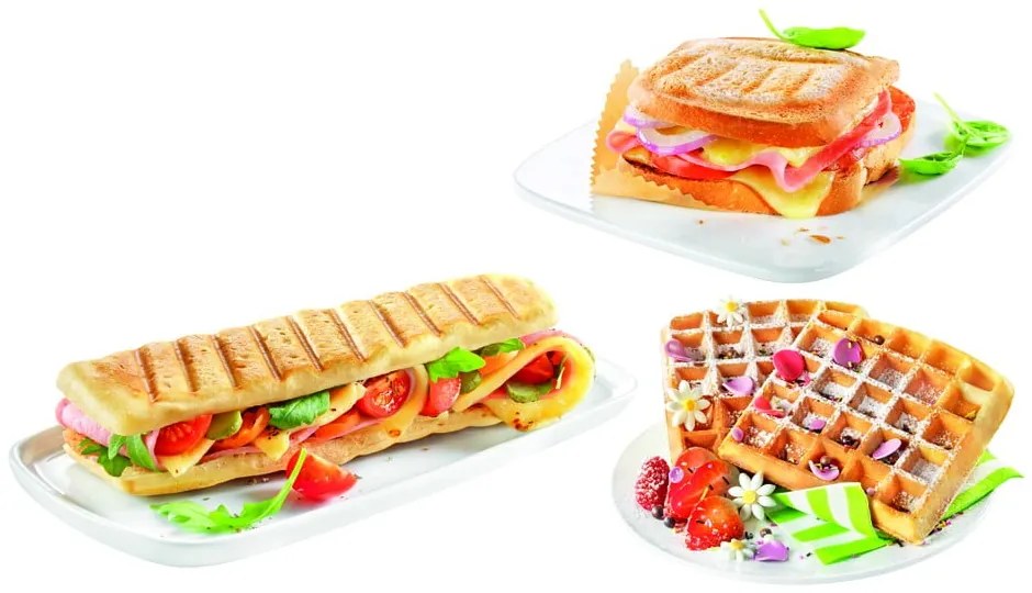 Fekete-ezüstszínű szendvicssütő Break Time - Tefal