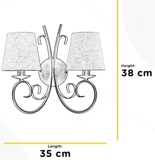 ONLI - Fali lámpa POMPEI 2xE14/6W/230V bronz