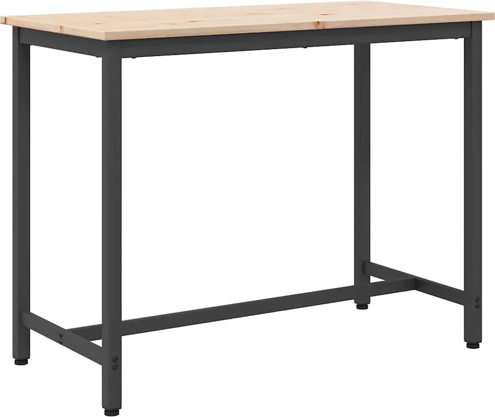 vidaXL asztal Természetes 100 x 50 x 77 cm Műszaki fa és acél