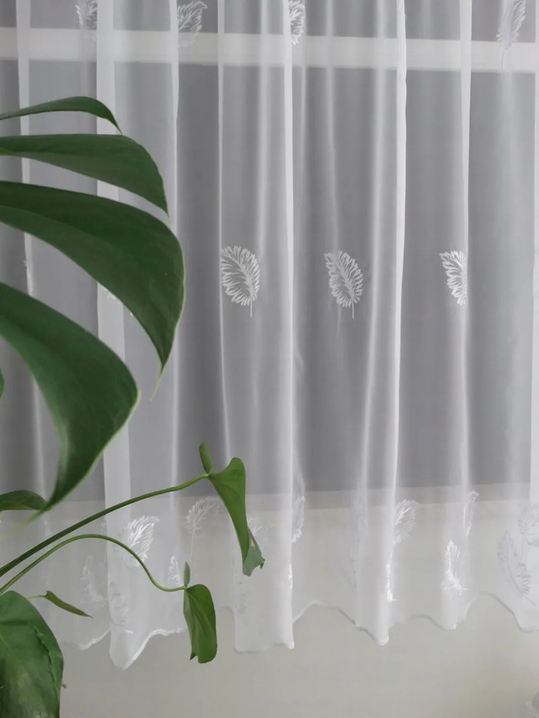 Mg Függöny Rumburak fátyol hímzés fehér 400x280 szalag pol