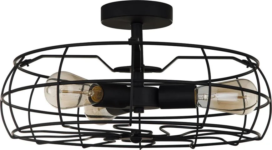 ITALUX MXM-2580_3-BK RAYO Loft Mennyezeti Lámpa Fekete E14 IP20