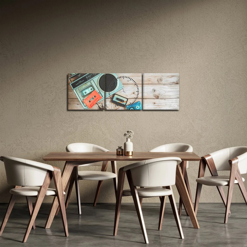 Kép - retro rádió (órával) (90x30 cm)