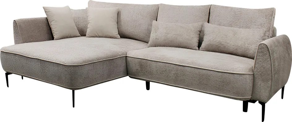 Sarokkanapé, szürkésbézs Taupe, balos, MURIEL ROH