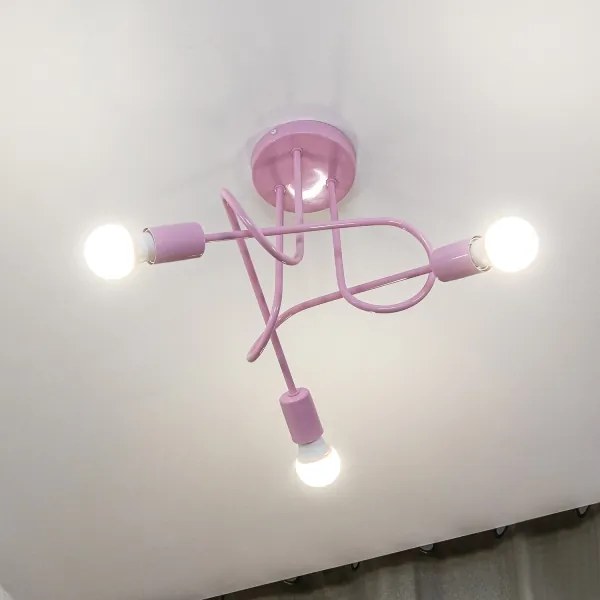 Felületre szerelt OXFORD csillár 3xE27/15W/230V rózsaszín