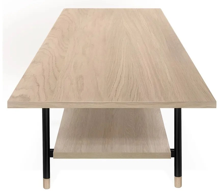 Natúr színű dohányzóasztal tölgyfa dekoros asztallappal 60x120 cm Jugend – Woodman