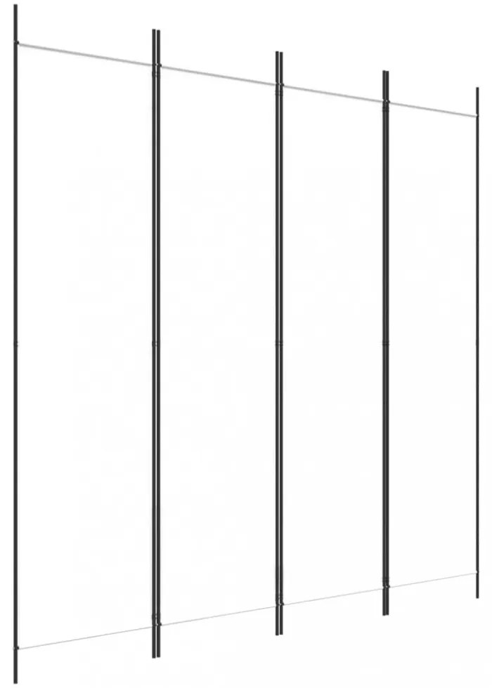 4 paneles fehér szövet térelválasztó 200 x 200 cm
