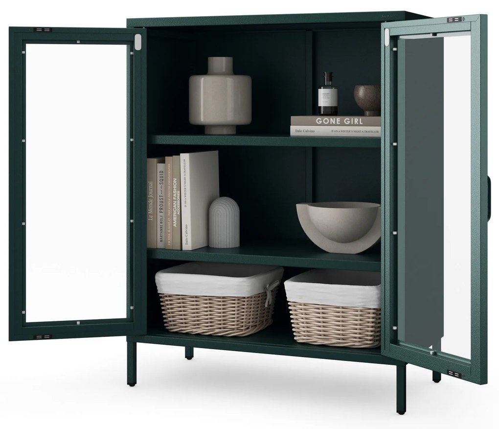 Vitrin GINA, 800 x 1015 x 400 mm, Modern: palack zöld