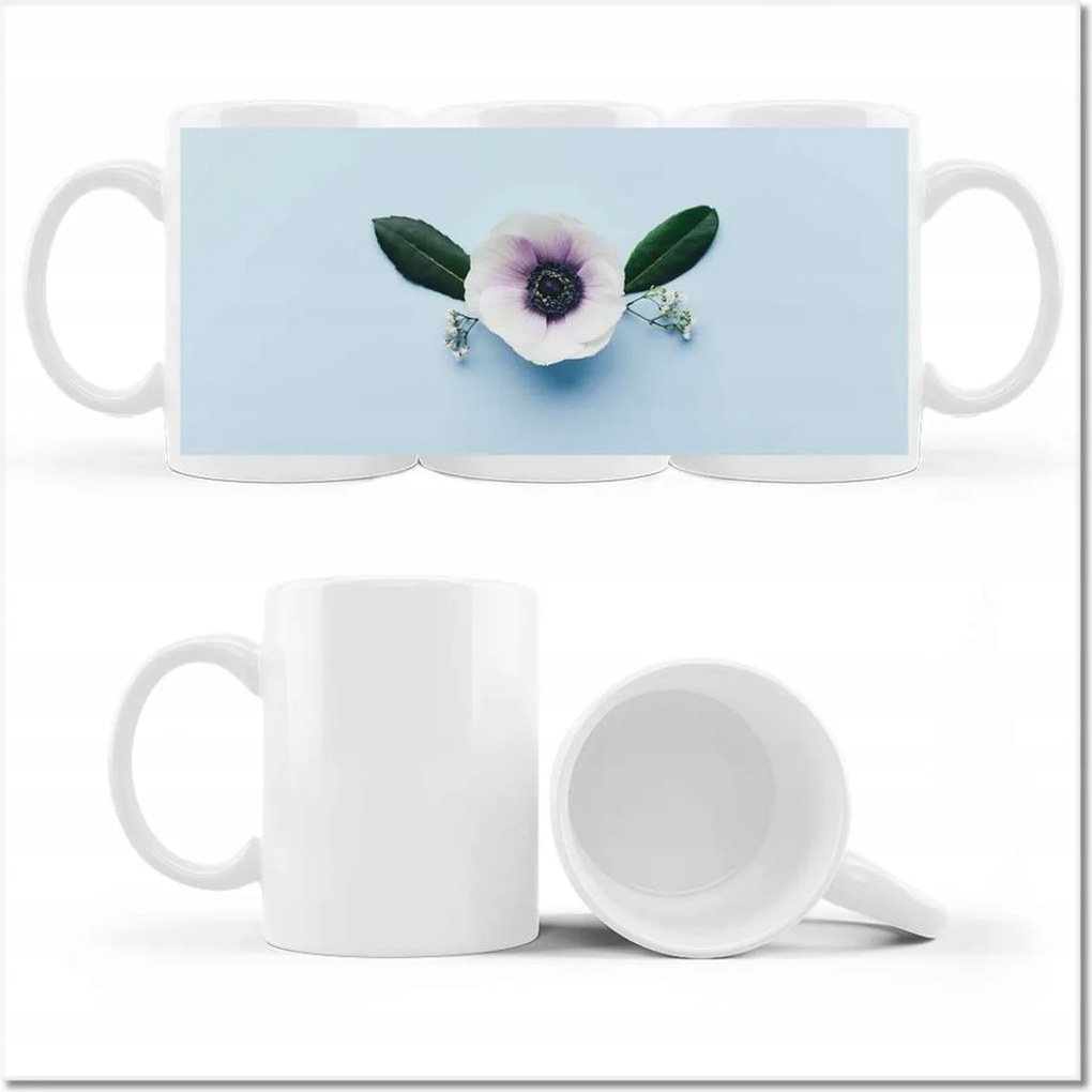 Nyomott mintás bögre pipacs virággal