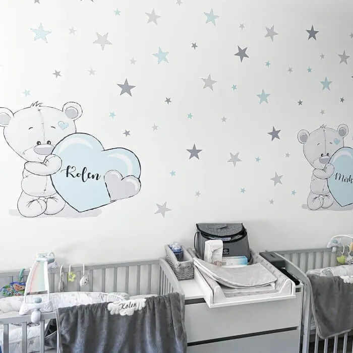 INSPIO Falmatrica - Menta színű maci csillagokkal