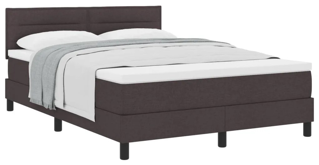 Box Spring Ágy Matrac Sötétbarna 140x200 cm Szövet