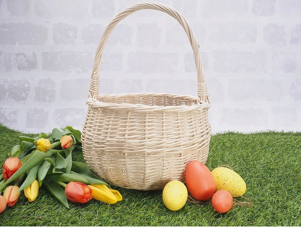 Húsvéti kosár fehér 15cm