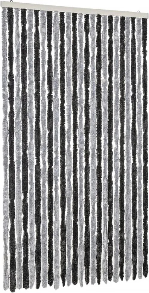 vidaXL szürke és fekete zsenília rovarfüggöny 100 x 230 cm