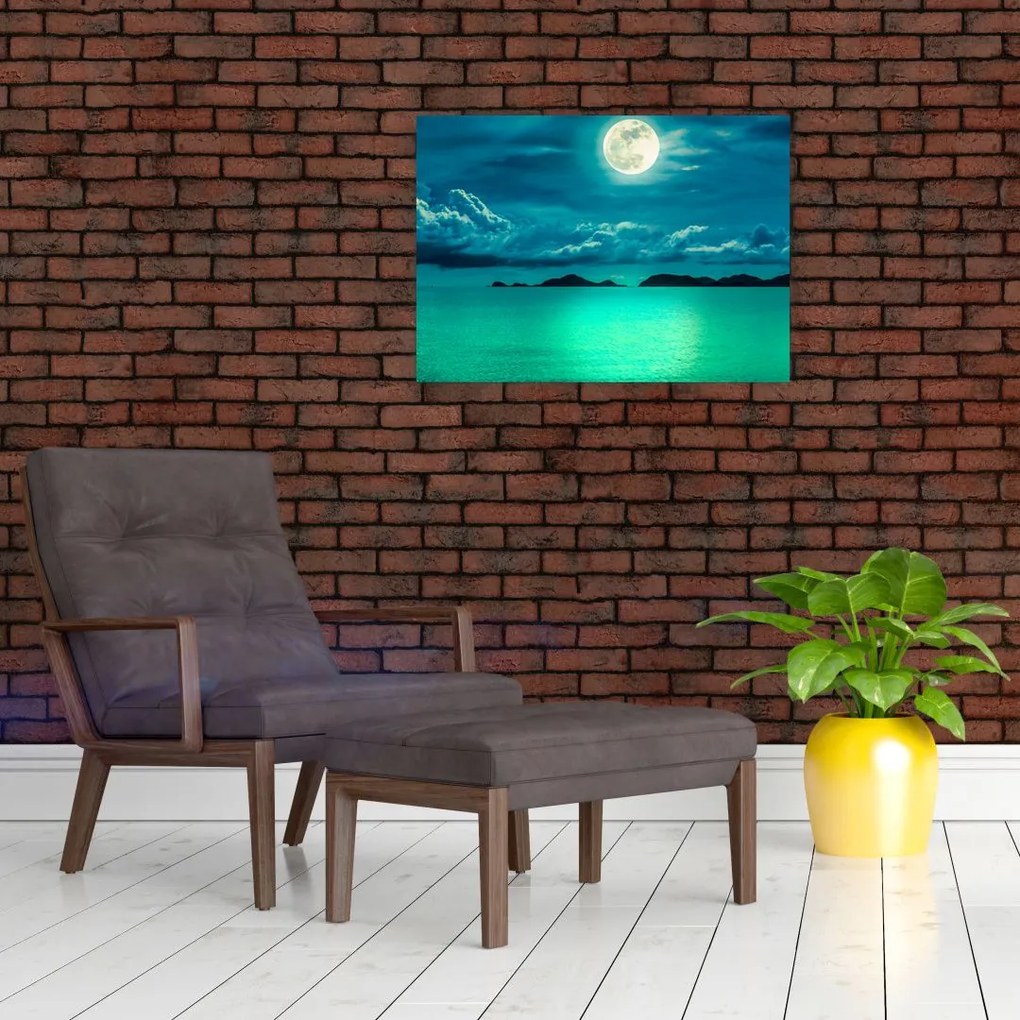 Kép - Telihold a felszín felett (üvegen) (70x50 cm)