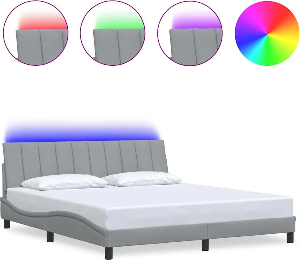 vidaXL világosszürke szövet ágykeret matrac nélkül Hanko 180 x 200 cm