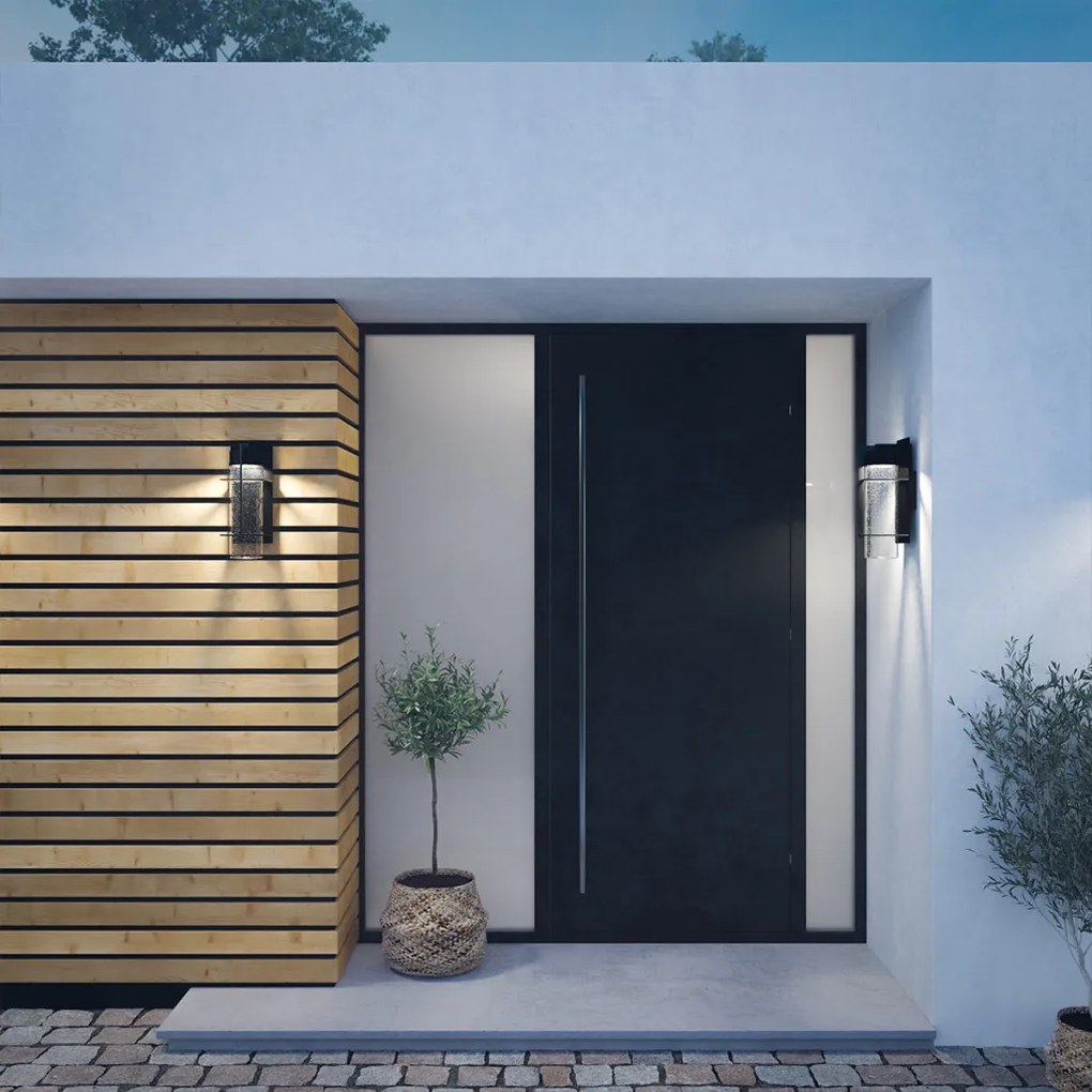 ELSTEAD QN-EAMES-LED-L-EK EAMES Klasszikus Kültéri Fali Lámpa Fekete, Átlátszó LED IP44