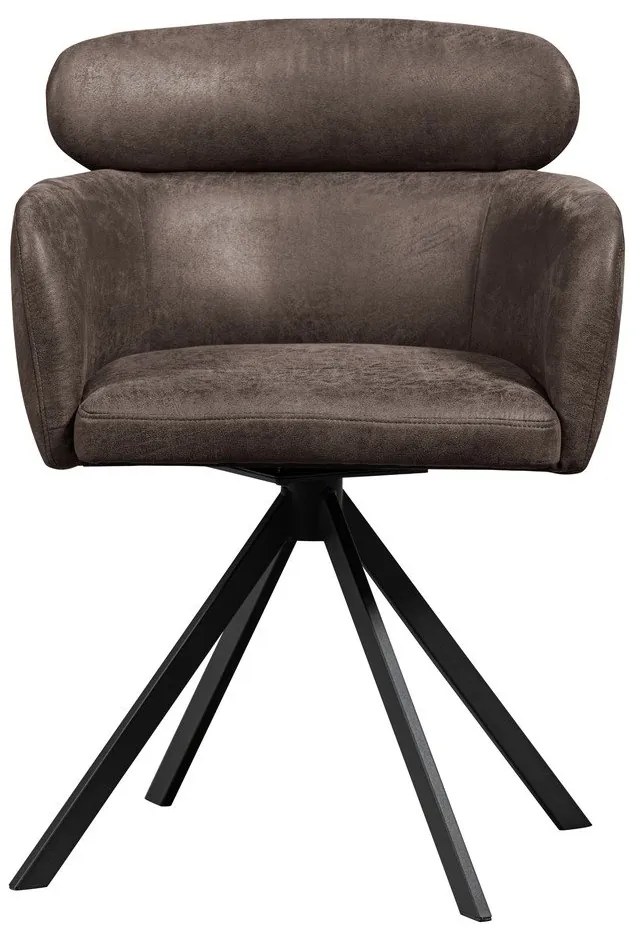 Sötétbarna kárpitozott karfás étkezőfotel Fenne – WOOOD