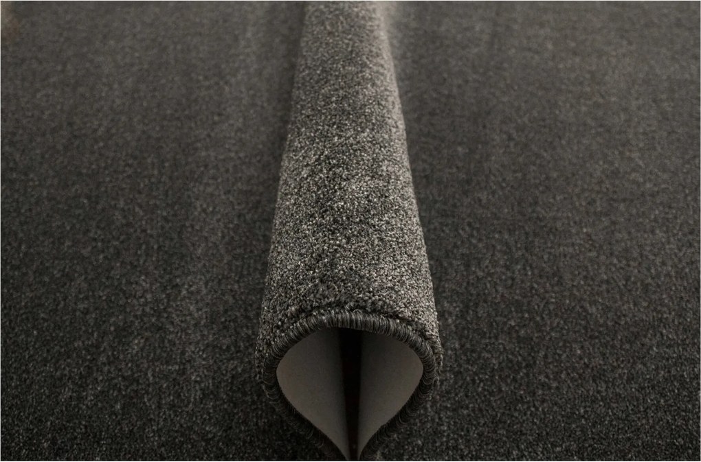 Szürke Ezüst Fekete Filc Szőnyeg Melange Runo Burton 200x200 cm