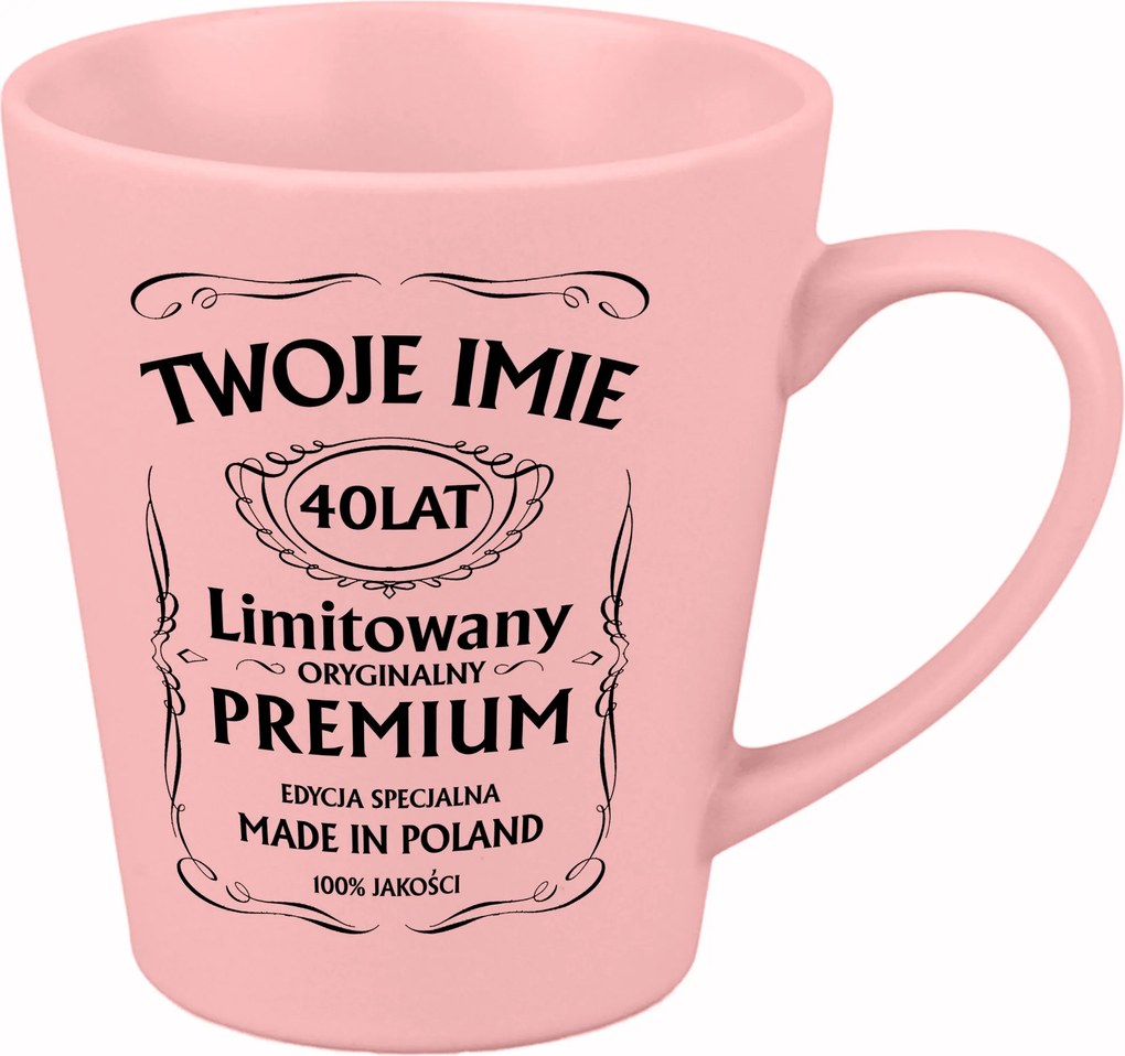 Latte bögre Matt Rózsaszín 300ml Vicces Ajándék Kütyü 40 Születésnap Név