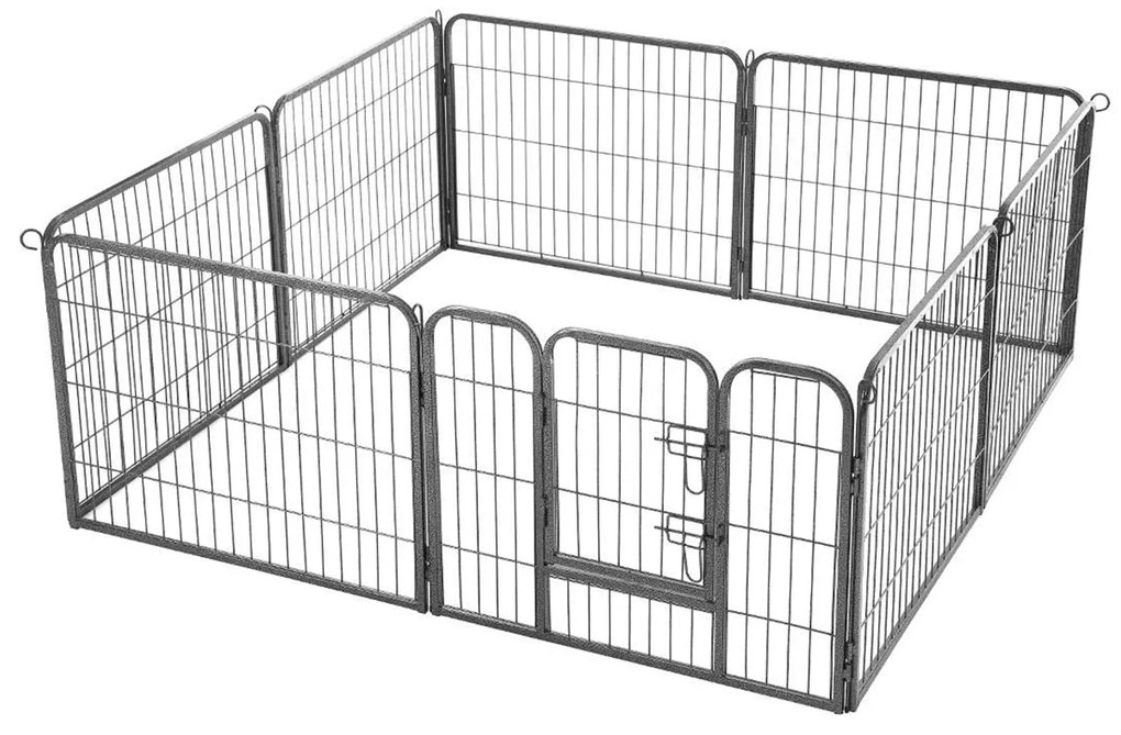 Kutya kennel, kutyaketrec, 8 paneles kisállat-járóka 77 x 60 cm | FEANDREA