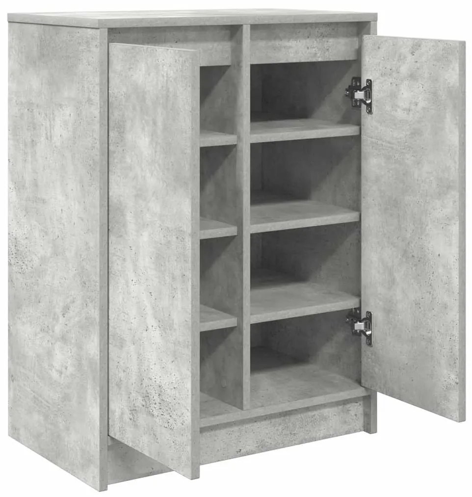 betonszürke szerelt fa cipőszekrény 57x34x76 cm