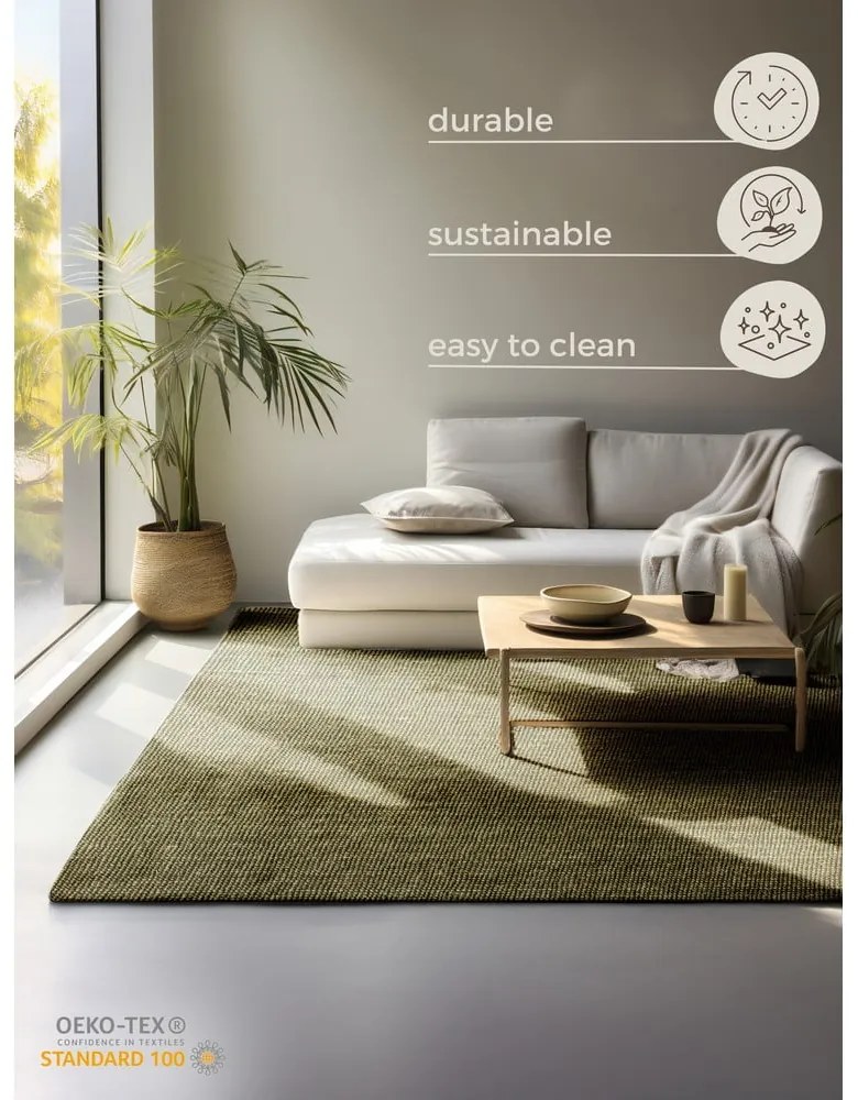 Khaki juta szőnyeg 80x150 cm Bouclé – Hanse Home