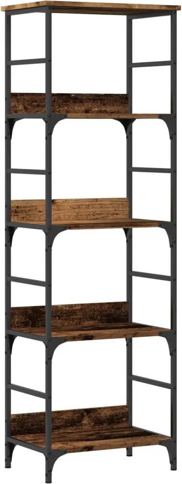 vidaXL antik fa színű szerelt fa könyvszekrény 50 x 33 x 153 cm