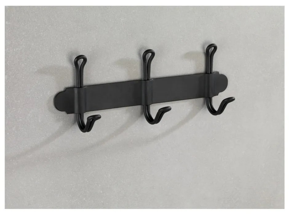 Nostalgia fekete hármas öntapadós fali akasztó - Wenko