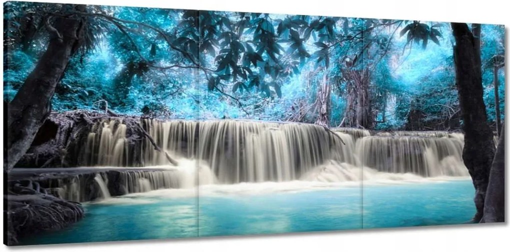 Vászonkép 150x70 Türkiz vízesés