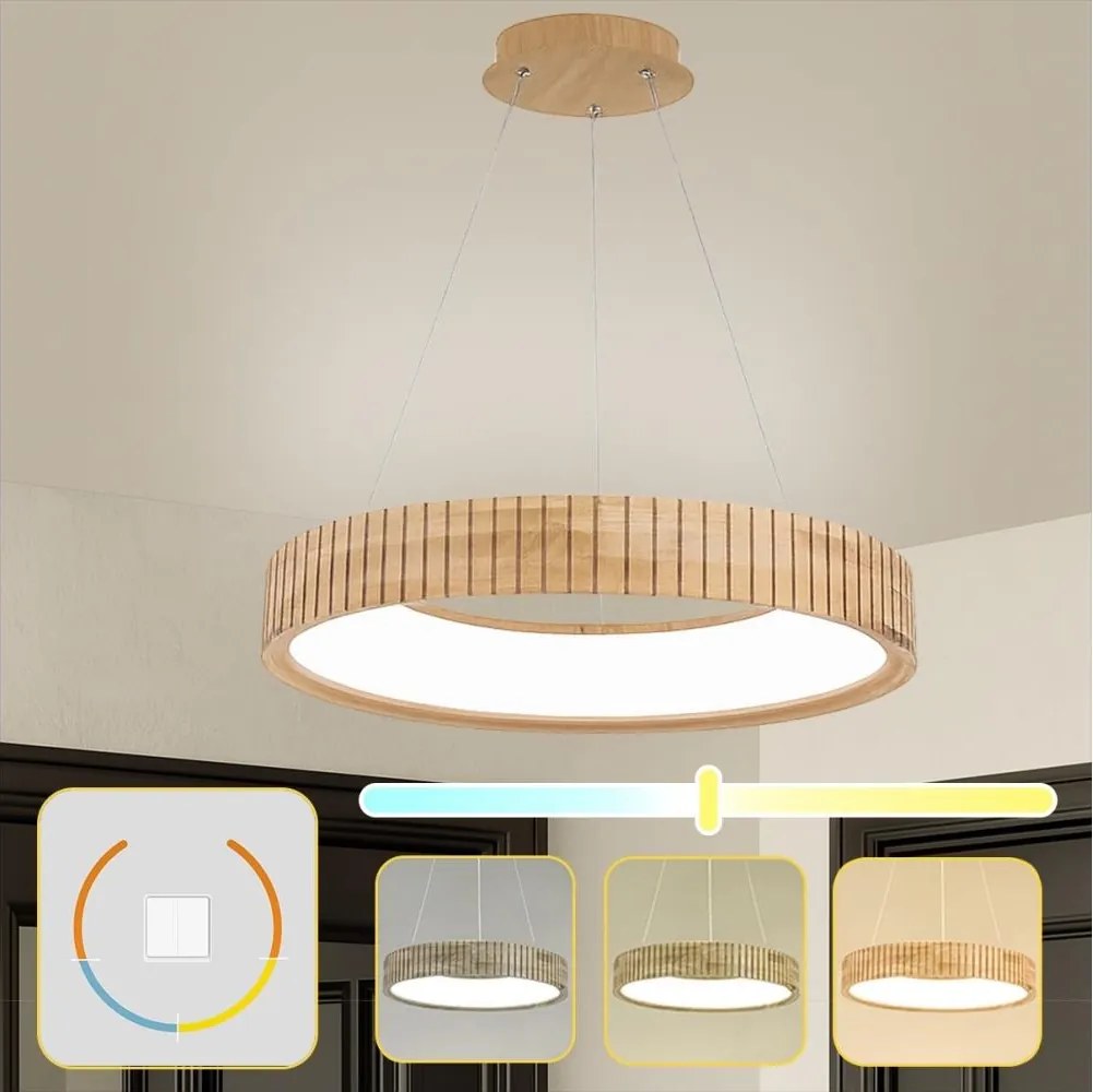 Brilagi - LED csillár kábelen FALCON WOOD MODERN LED/40W/230V, átmérő 60 cm, fa