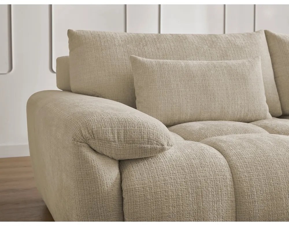 Bézs zsenília kanapé 264 cm Ivane – Bobochic Paris