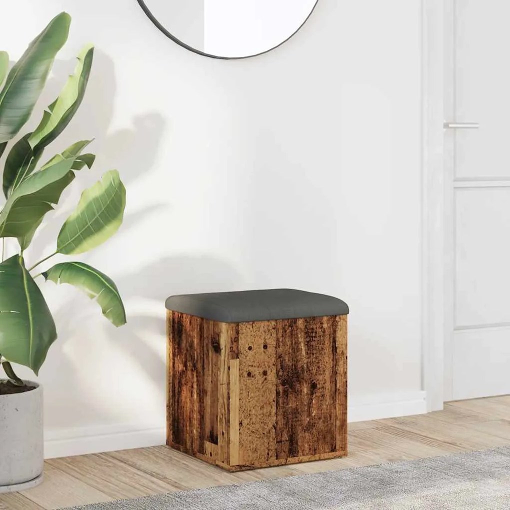 tárolópad antik fa 42 x 42 x 45 cm szerelt fa