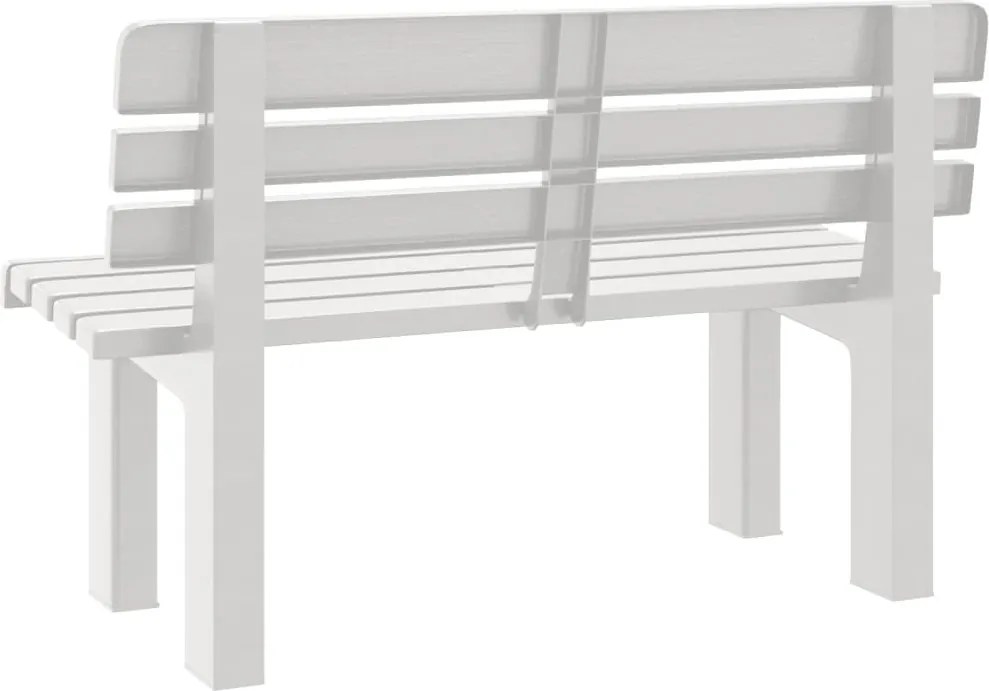 Fehér polipropilén kerti pad 110 x 52 x 71 cm