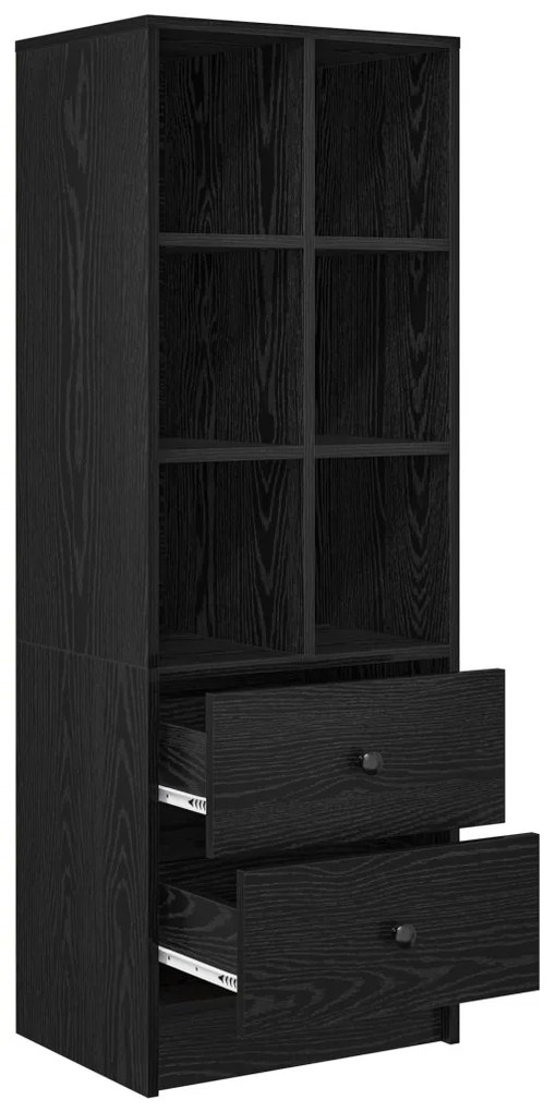 Magasfiú fiókkal Musta tammi 45.5 x 34 x 127 cm Faanyag