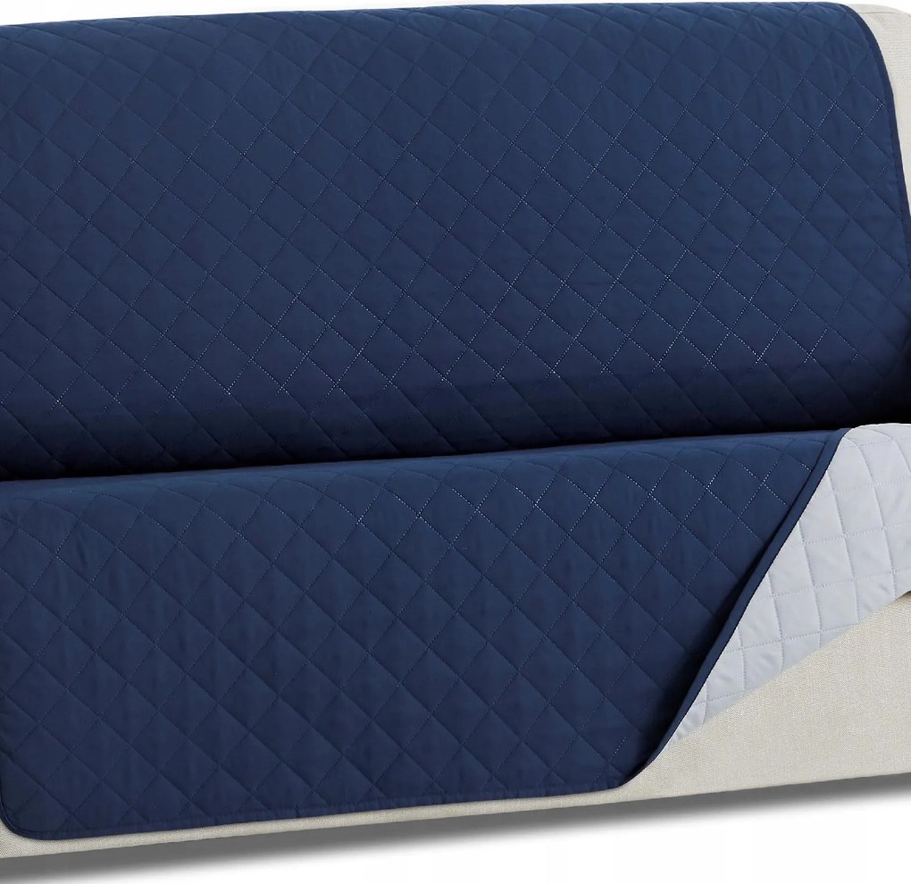 Kanapé ágytakaró kanapévédő Versailles kétoldalas kapa sötétkék szürke