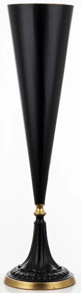 Antikolt design Váza XL fém fekete 95x25,5x25,5cm