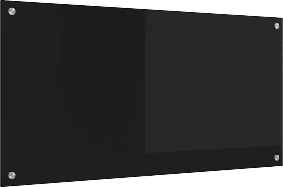 vidaXL Konyhai splashback Fekete 100 x 50 cm edzett üveg