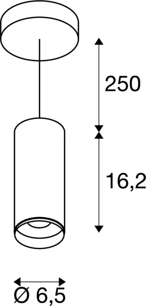 SLV 1004146 NUMINOS Hengeres Függesztett Lámpa Fekete LED IP20