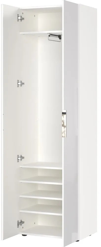 Fehér ruhásszekrény 59x197 cm Genova – Germania
