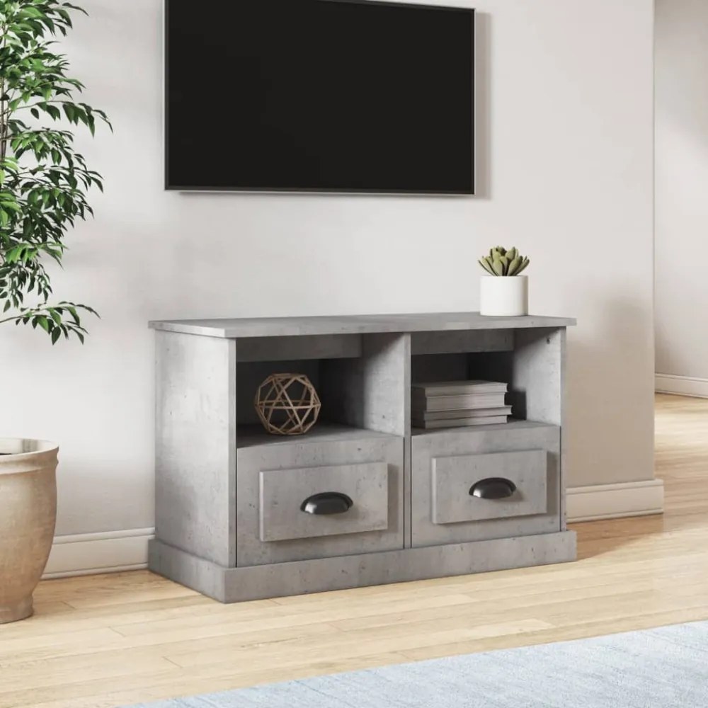 betonszürke szerelt fa TV-szekrény 80 x 35 x 50 cm