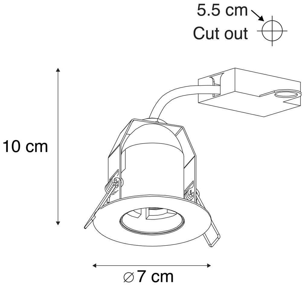 6 darabos modern süllyesztett spotlámpa szett fekete színben - Insight