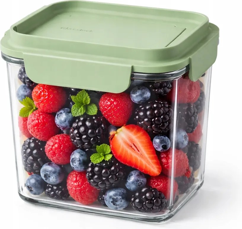 Üveg ételtároló doboz moduláris Glasslock 1,2l-es lyukkal