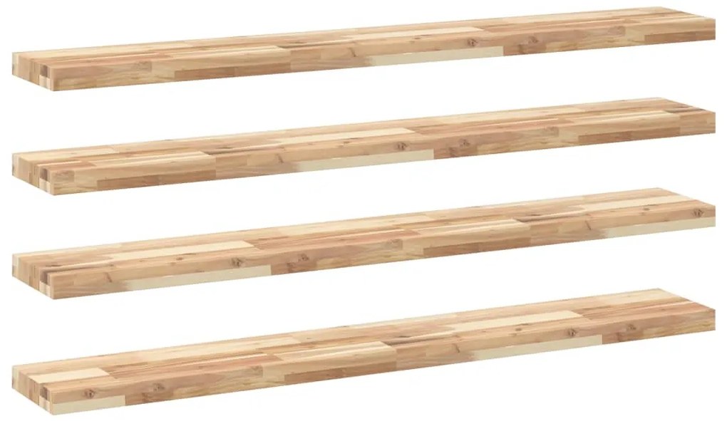 4 db kezeletlen tömör akácfa függőpolc 140 x 20 x 4 cm