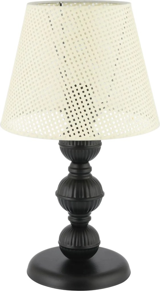 Fém éjjeli lámpa, krém-fekete, 20 cm – TR390FLH2693